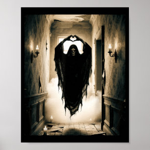 Poster dia dos pais fantasma coração mãos horror rosto as