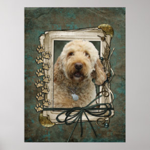 Poster Dia dos pais - patas de pedra - GoldenDoodle