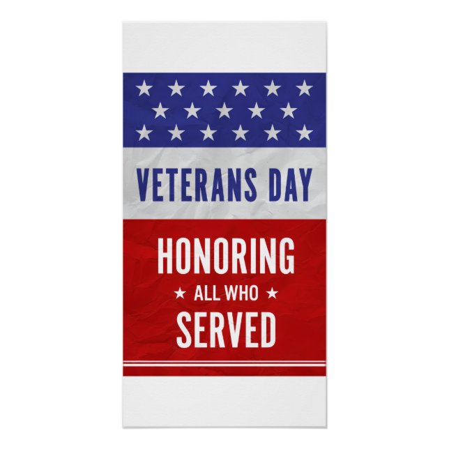 Póster Dia dos Veteranos - Honrando todos os que serviram (Frente)