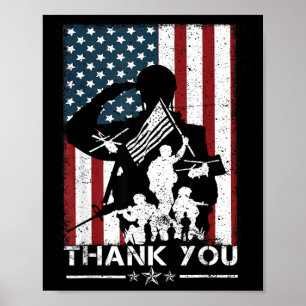 Poster Dia dos Veteranos Memorial Obrigado Militar Não Es