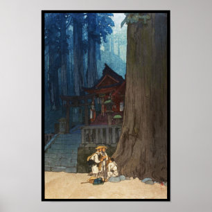 Poster Dia enevoado na arte do woodblock de Nikko Hiroshi