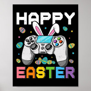 Poster Dia Feliz da Páscoa para Gamer Menino Vídeos Games