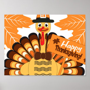 Poster Dia feliz Turquia da acção de graças