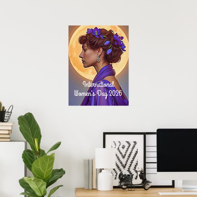 Poster Dia Internacional da Mulher 2026 (Escritório em casa)