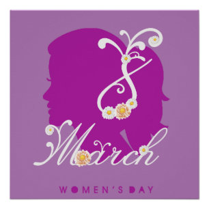 Póster Dia Internacional da Mulher 8 de Março Floral