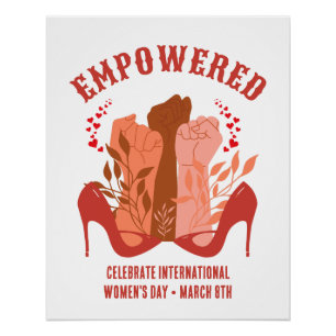 Póster Dia Internacional da Mulher EMPOWERED Punhos Stile