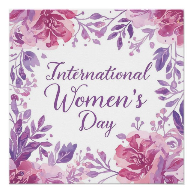 Póster Dia Internacional da Mulher Floral 2026 (Frente)