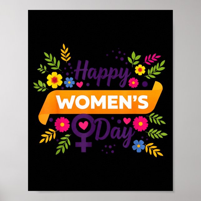Poster dia internacional da mulher marcha 8 rosa feminist (Frente)