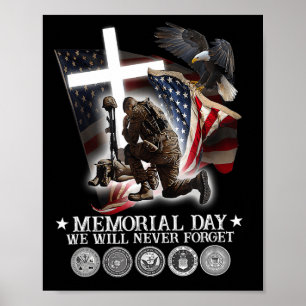 Poster Dia Memorial Nunca Esqueceremos Amantes Veteranos
