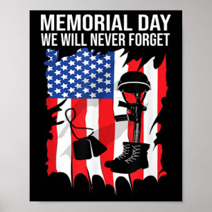 Poster Dia Memorial Nunca Esqueceremos O Dia dos Veterano