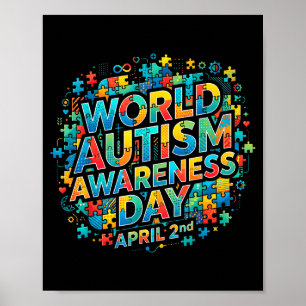 Poster Dia mundial da conscientização do autismo fita 2 d