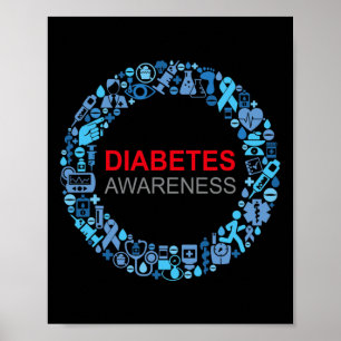 Poster Dia Mundial da Diabetes Consciência da Diabetes