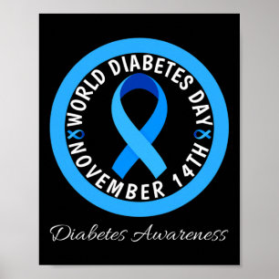 Poster Dia Mundial da Diabetes Tipo 1 Awarenes da Diabete