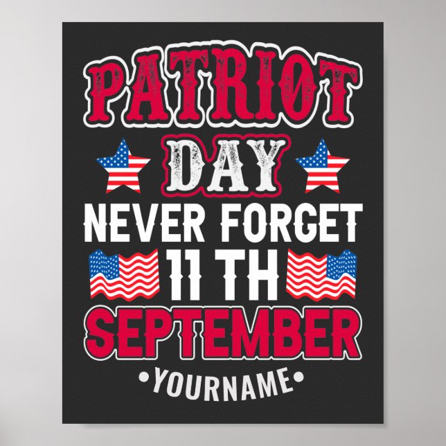 Poster Dia Patriótico Nunca Esquece 9 11 (Frente)
