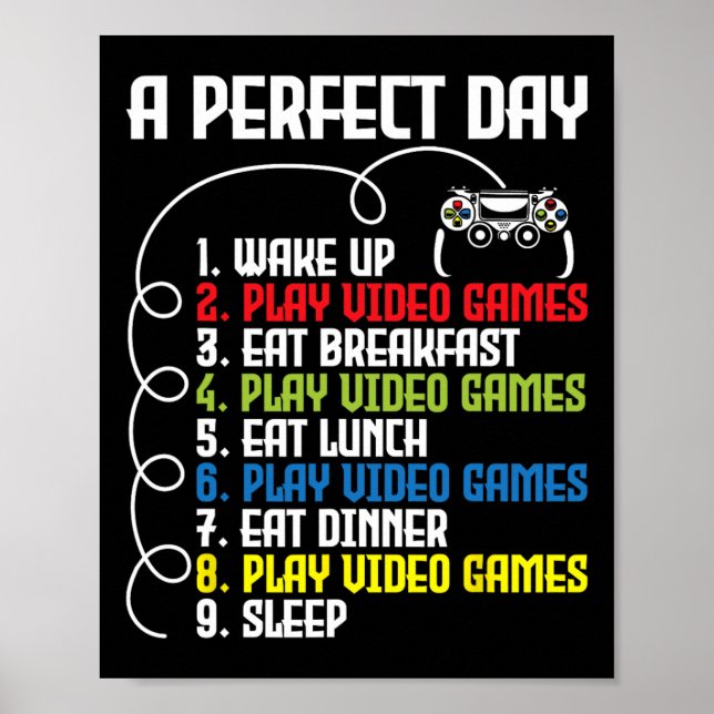 Poster Dia Perfeito - Divertido Jogo de Vídeo Game Gamer  (Frente)