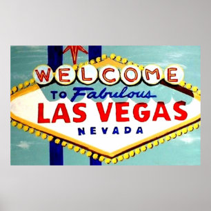 Póster DIA PINTADO mÃO GRANDE DO SINAL DE LAS VEGAS