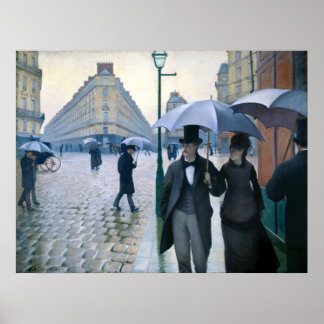 Poster Dia Rainy da Rua Paris por Gustave Caillebotte