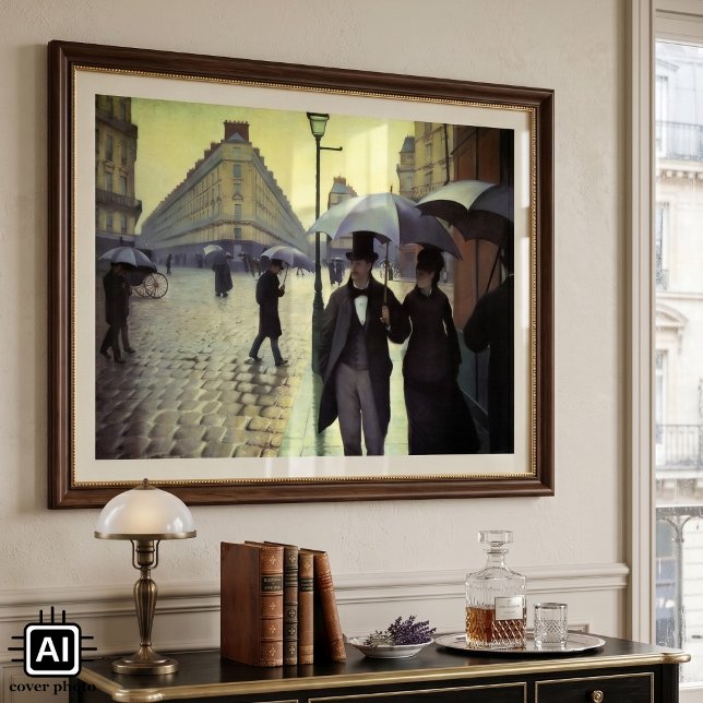 Póster Dia Rainy da Rua Paris por Gustave Caillebotte (Paris Street, Rainy Day (aka Paris: A Rainy Day) by Gustave Caillebotte is vintage impressionism art)