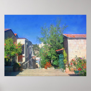 Poster Dia Sunny Yemin Moshe Vista Jerusalem Israel Oil
