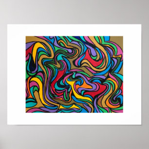 Poster Dia Ventoso-Pintura Abstrata Acrílica