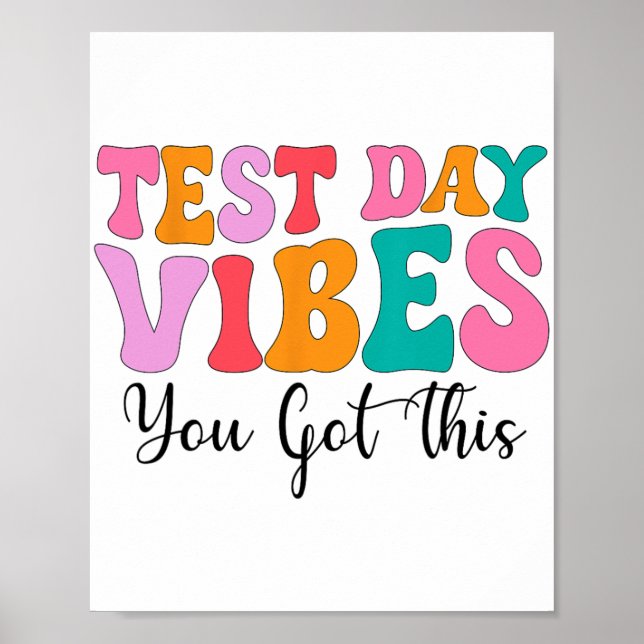 Poster Dia Víbula Testes de Groovy Dia Professores Mulher (Frente)