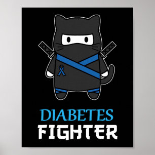 Poster Diabetes Combatendo a Consciência do Cat Ninja Tip