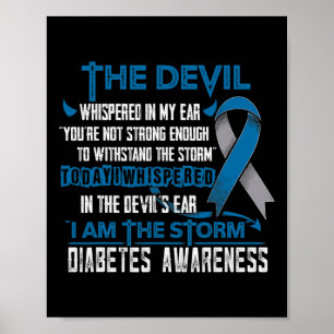 Poster Diabetes Consciência Eu Sou O Diabo Da Tempestade