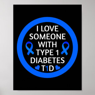 Poster Diabetes Consciência Mês Eu Amo Alguém Com Tipo