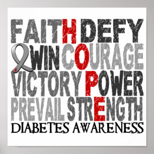 Poster Diabetes da colagem da palavra da esperança