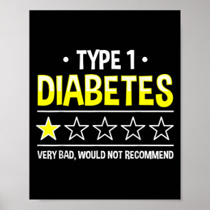 Poster Diabetes Funny Tipo 1 Um Humor Estrela