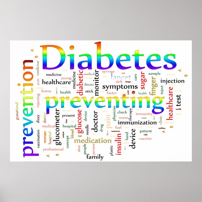 Poster Diabetes Impedindo o Arco-Íris (Frente)