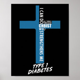 Poster Diabetes Posso Fazer Tudo Através De Jesus T1D Sup