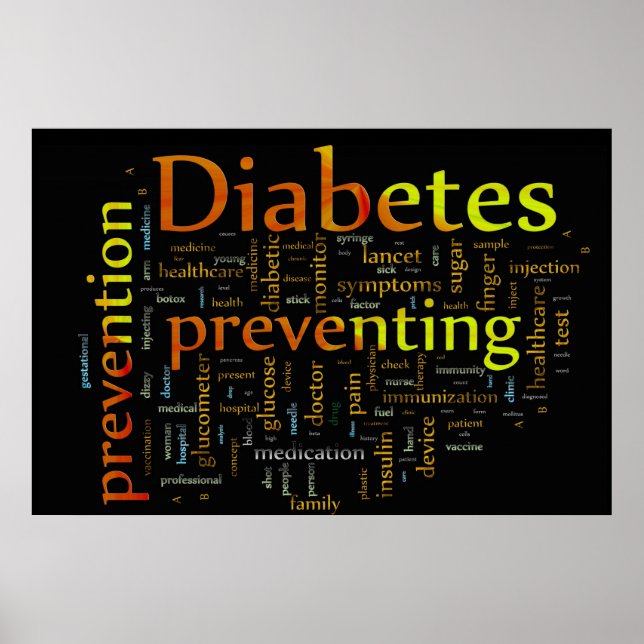 Póster Diabetes Prevenindo BLACK (Frente)
