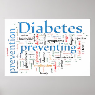 Póster Diabetes que impede o azul