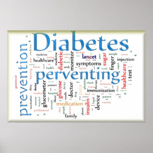 Póster Diabetes que impede o azul