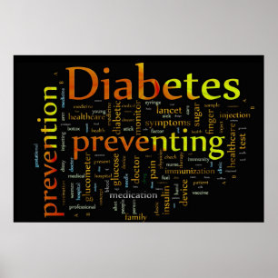 Póster Diabetes que impede o PRETO