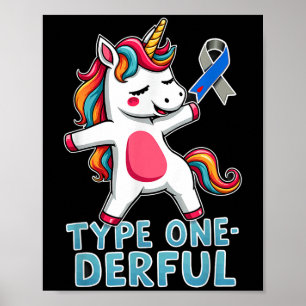 Poster Diabetes Tipo 1 Bonito Sensibilização T1d Tipo Um