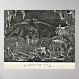 Póster Diabo do inferno de Dante na ilustração do infer