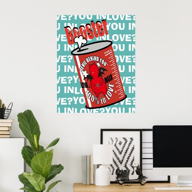 Poster Diabo Tímido Fofo APAixonado (Escritório em casa)