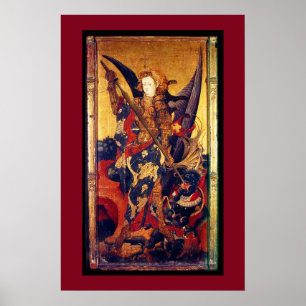 Póster Diabo vencendo de St Michael como o cavaleiro