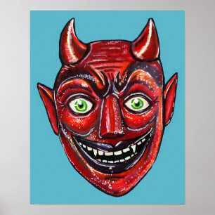 Poster Diabo Vermelho Vintage Halloweenies