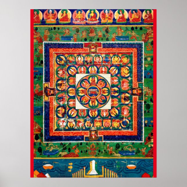 Poster Diagrama Cósmico de Mandala para a Meditação (Frente)