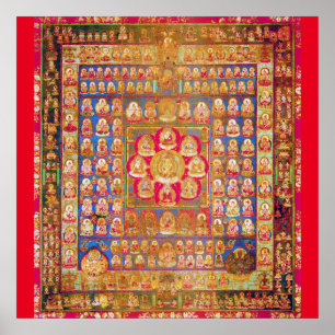 Poster Diagrama Cósmico de Mandala para a Meditação