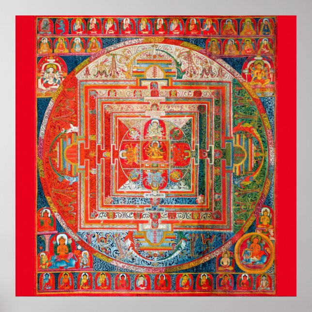 Poster Diagrama Cósmico Mandala para Meditação (Frente)