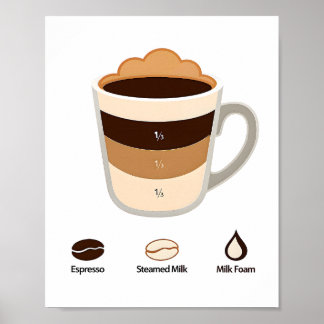 Poster Diagrama da Proporção da Receita de Café Cappuccin