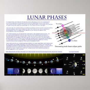 Póster Diagrama das Fases Lunares da Lua da Terra