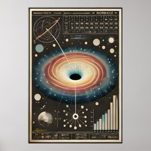 Poster Diagrama de Buraco de Minhoca da Era Espacial