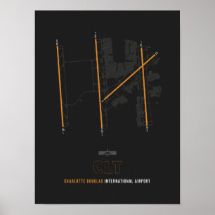Poster Diagrama do aeroporto de Charlotte Douglas