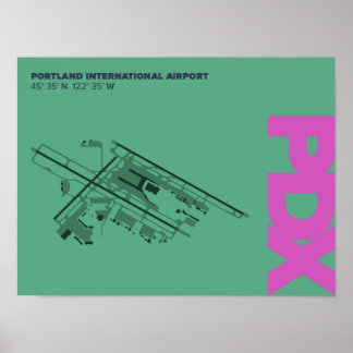 Póster Diagrama do Aeroporto de Portland (PDX)