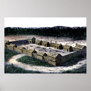 Póster Diagrama histórico do forte de Boonesborough